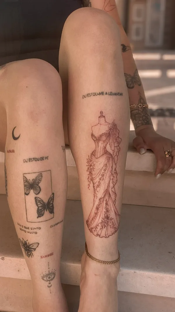 Tatuagem fine line feita pela Mara no Lonely Hearts Club Tattoo, Torres Vedras